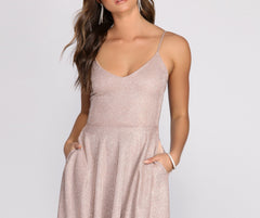 Glitter Glow Skater Dress Oshnow