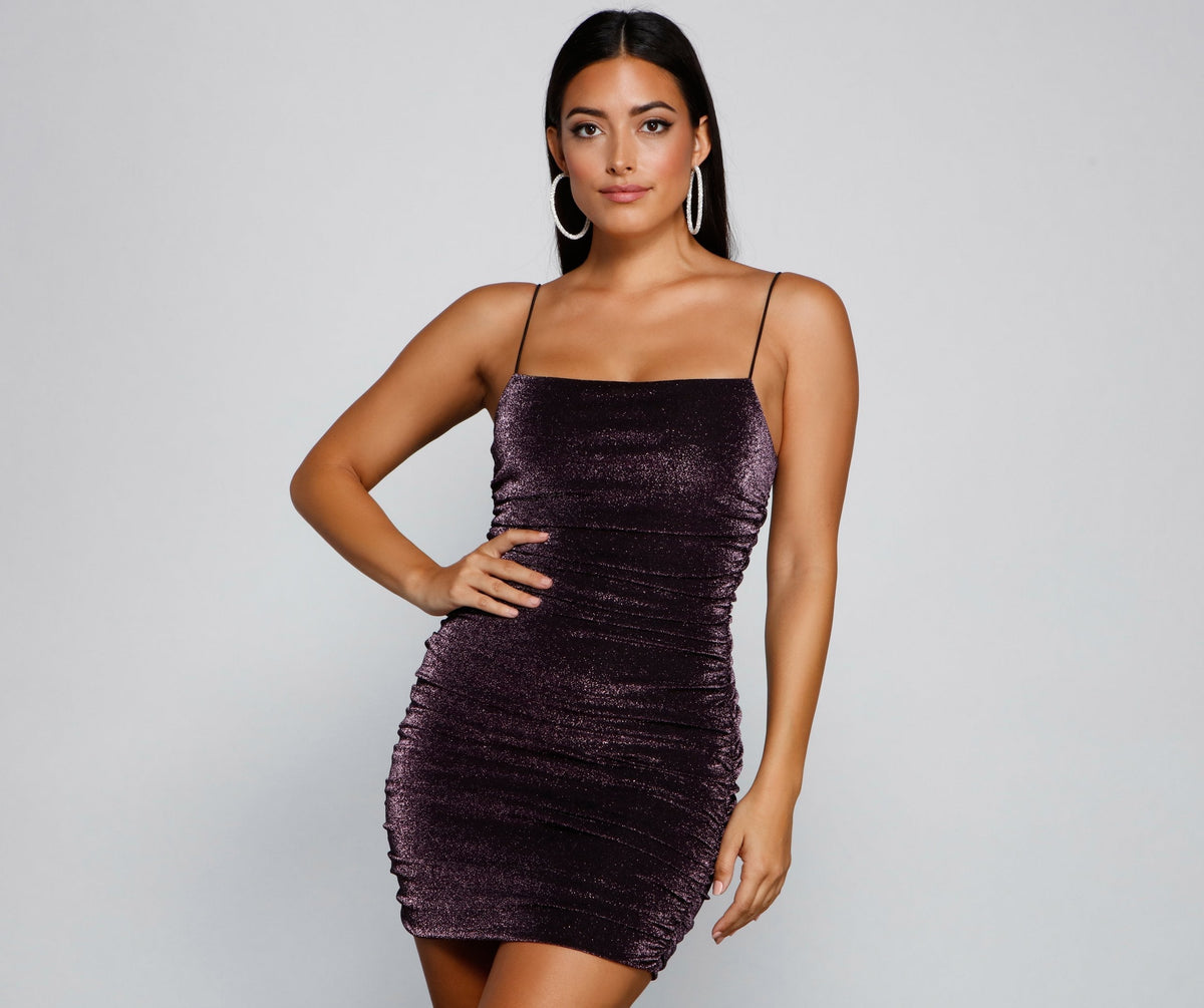 Glow Hour Glitter Mini Dress Oshnow