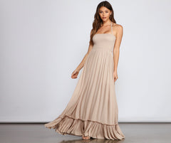 Go With The Flow Smocked Maxi Dress Oshnow