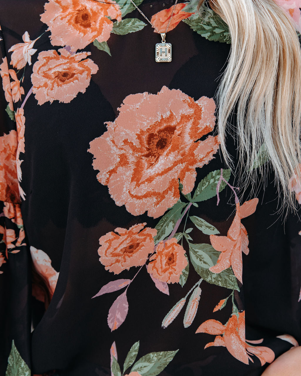 Great Heights Floral Blouse - Black Oshnow