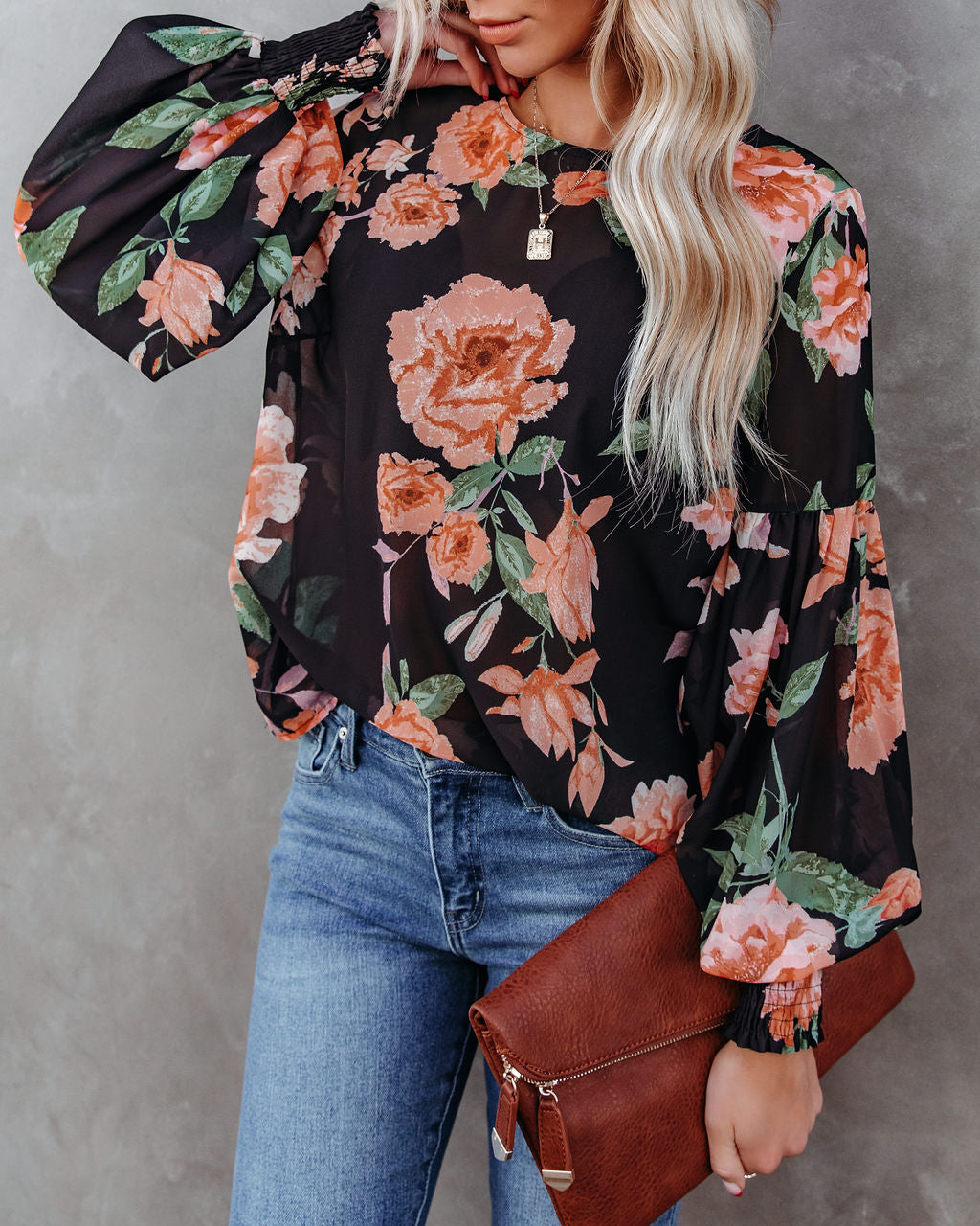 Great Heights Floral Blouse - Black Oshnow