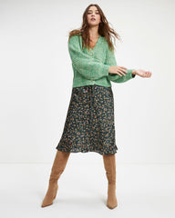 Great Impressions Satin Floral Midi Skirt - SALE Oshnow