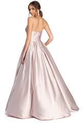 Harper Formal Satin Ball Gown Oshnow