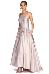 Harper Formal Satin Ball Gown Oshnow