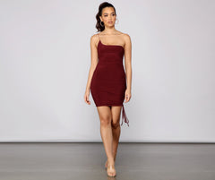 Heart Of Glam Ruched Knit Mini Dress Oshnow