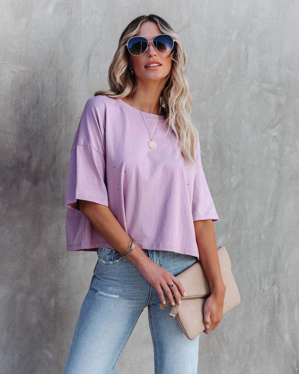 Her Cotton Cropped Tee - Dark Mauve Oshnow