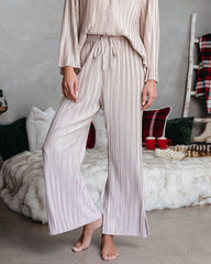 Hey Honey Plisse Pants - Beige