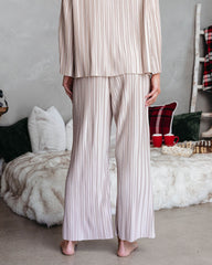 Hey Honey Plisse Pants - Beige