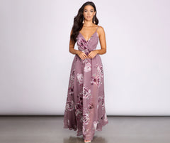 Hila Floral Chiffon A-Line Dress Oshnow