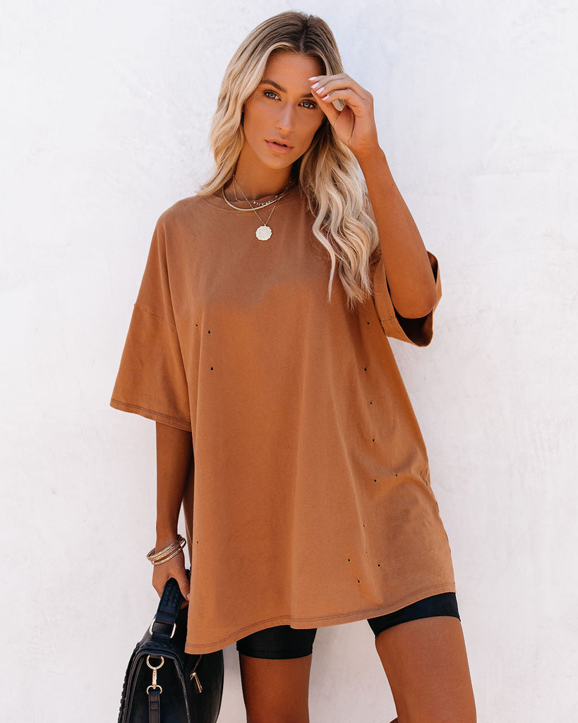 Mindy Oversized T-Shirt - Tan