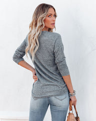 Horizon Long Sleeve Knit Top - Grey Oshnow