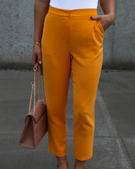 Boss Up Pocketed High Rise Pants - Orange