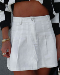 Betsey Pleated Mini Skirt - White