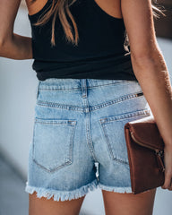 Hazel High Rise Distressed Denim Shorts