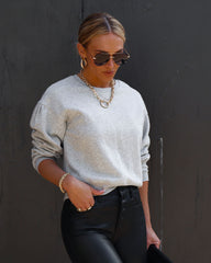 Casually Perfect Cotton Sweatshirt - Heather Grey