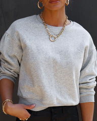 Casually Perfect Cotton Sweatshirt - Heather Grey