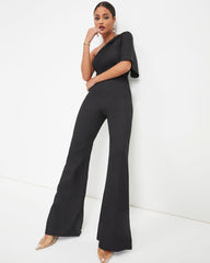 Iconic Lady One Shoulder Jumpsuit - Black  - SALE Oshnow