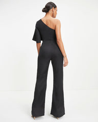 Iconic Lady One Shoulder Jumpsuit - Black  - SALE Oshnow