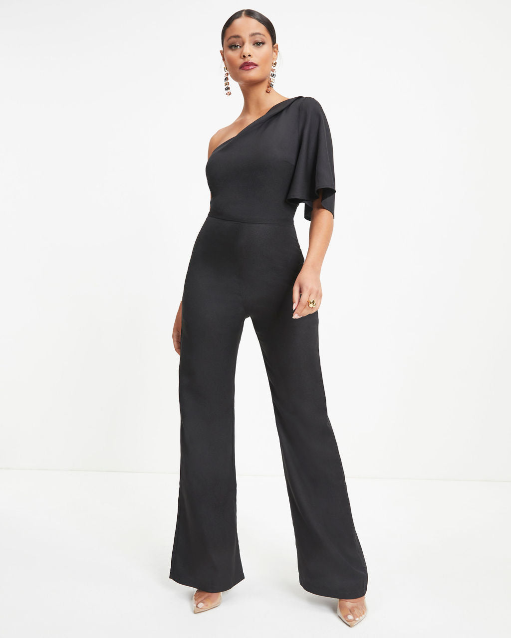 Iconic Lady One Shoulder Jumpsuit - Black  - SALE Oshnow