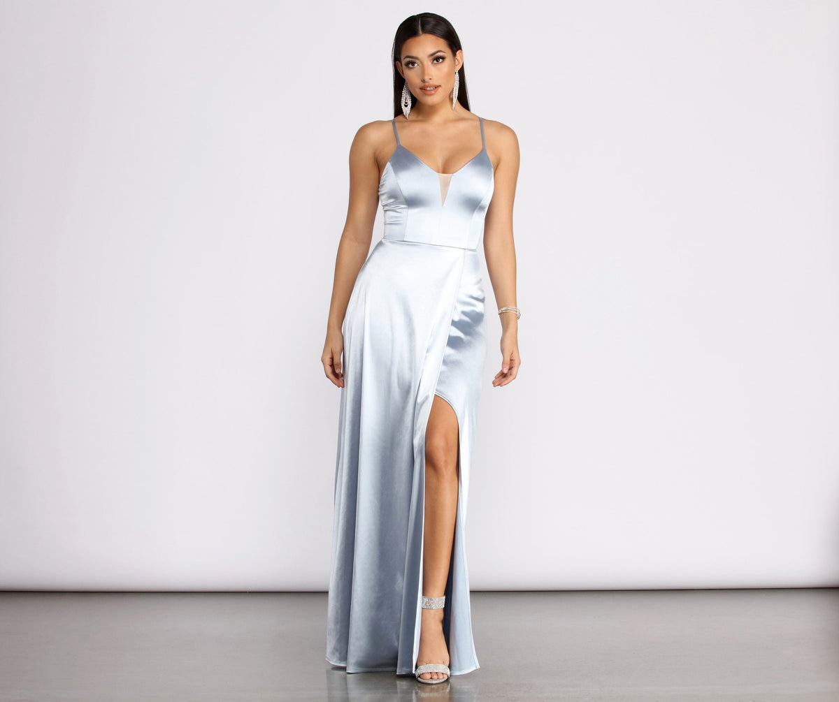 Ilana Satin Column Gown Oshnow