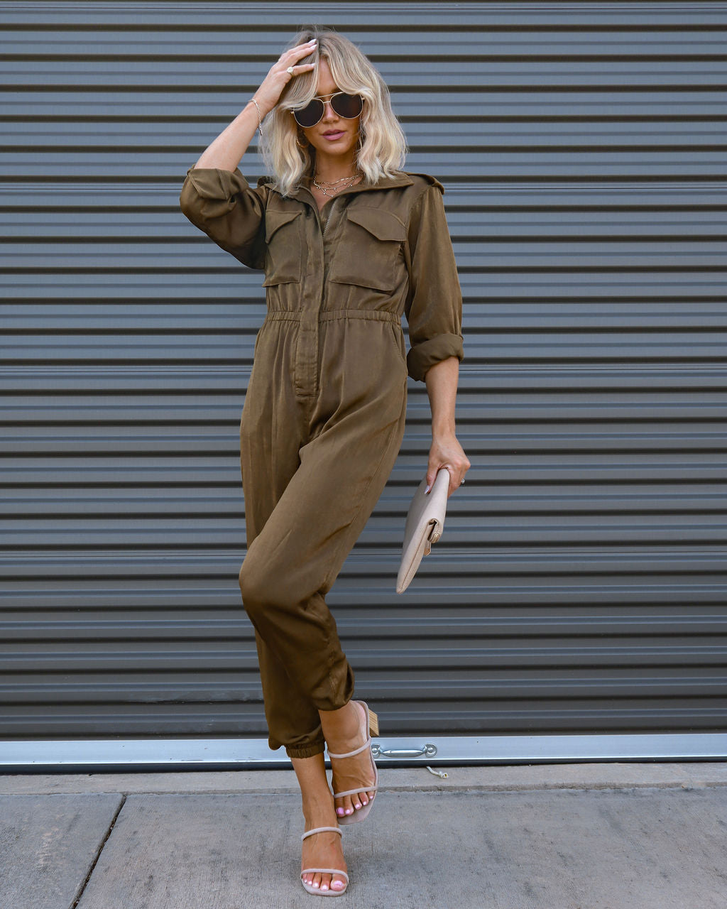 Impressive Moment Pocketed Utility Jumpsuit - Olive Oshnow