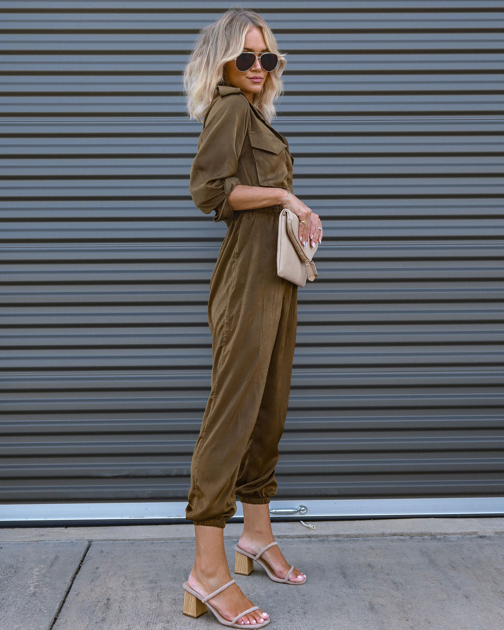 Impressive Moment Pocketed Utility Jumpsuit - Olive Oshnow