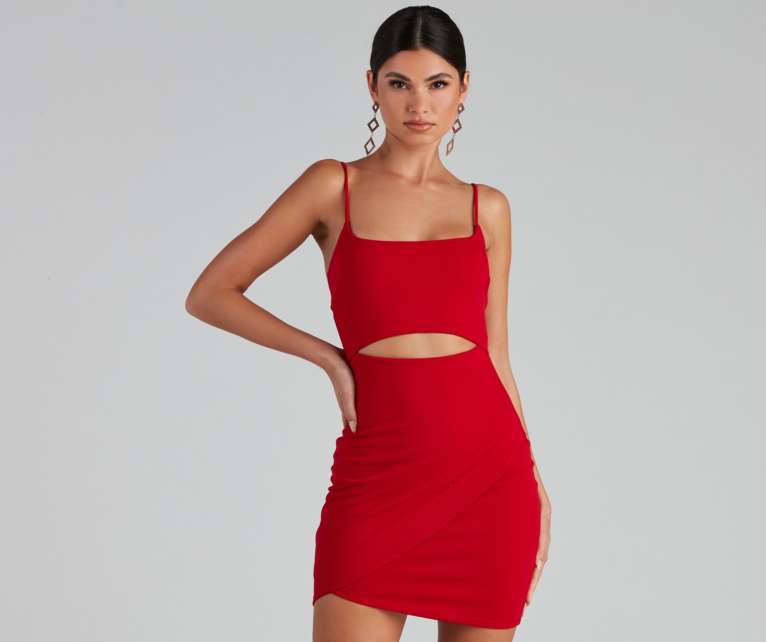 In The Club Square Neck Cutout Dress Oshnow