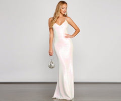 Irene Sequin Floor-Length Formal Dress Oshnow