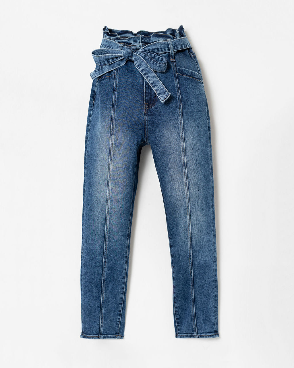 Isabella High Rise Belted Mom Jeans