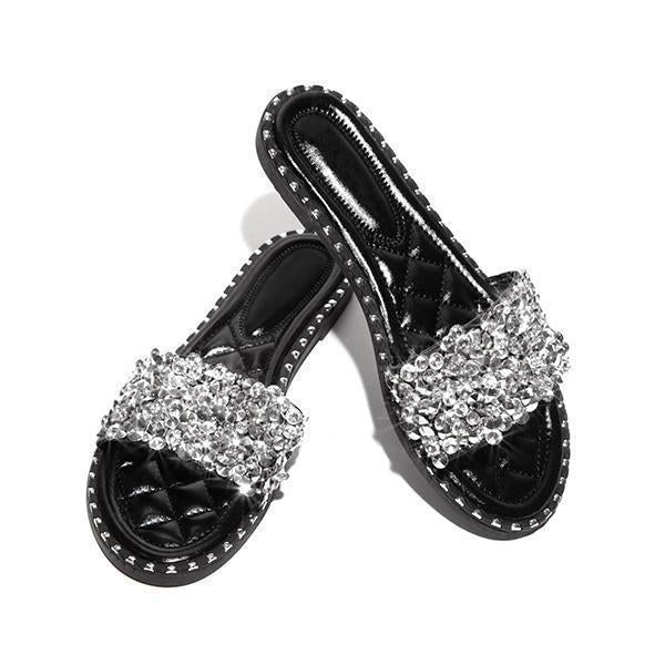 Casual Beaded Flat Slippers