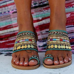 Ethnic Boho Style Toe Ring Sandals