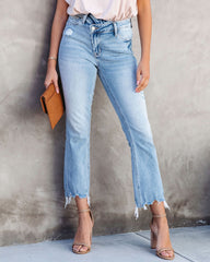 Olivia High Rise Cross Over Crop Flare Jeans