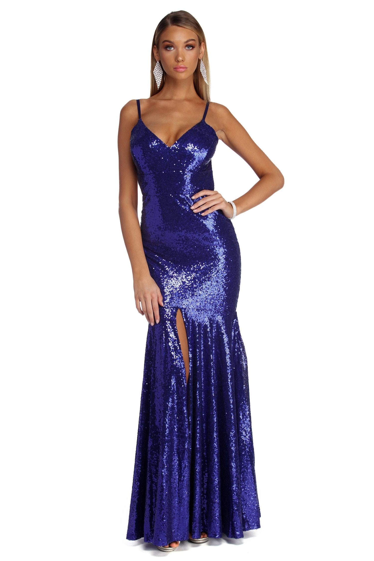 Janessa Open Back Sequin Dress Oshnow