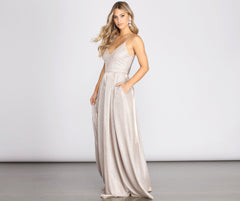 Jasmine Formal Glitter A-Line Dress Oshnow