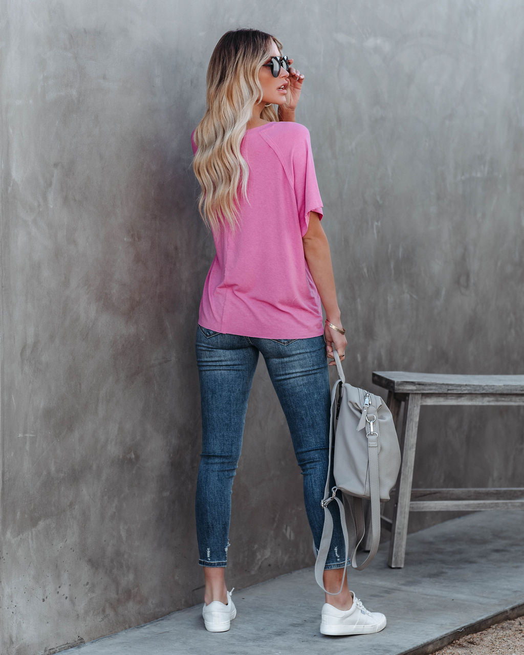 Jaxon Cotton Blend Unfinished Tee - Bubblegum