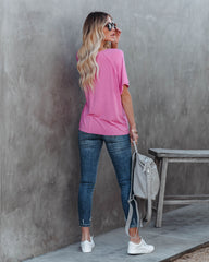 Jaxon Cotton Blend Unfinished Tee - Bubblegum