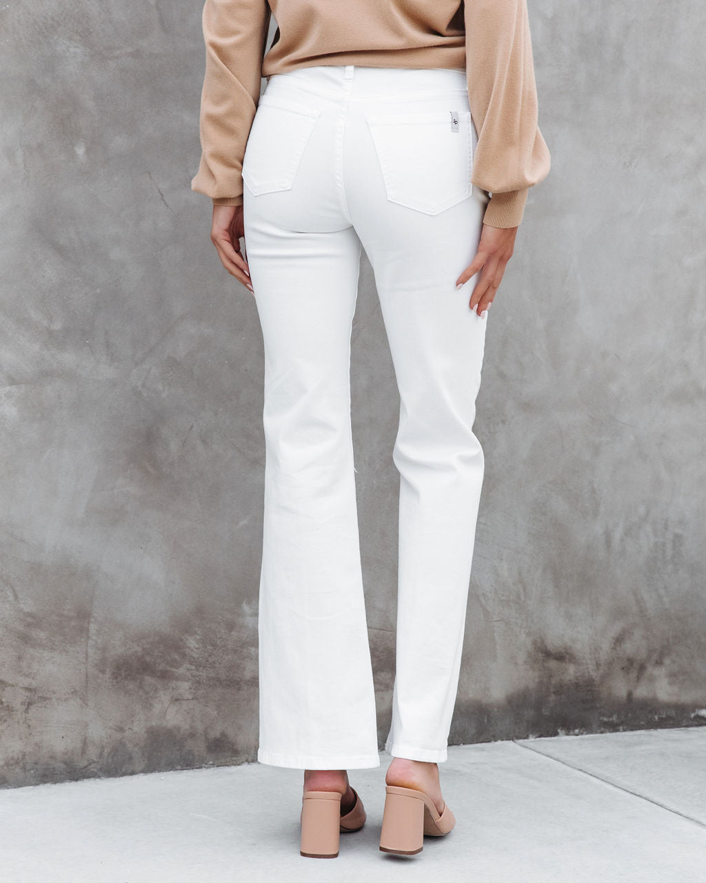 Jessica Mid Rise Slim Bootcut Jeans - White