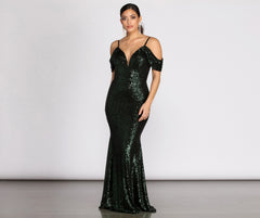 Jillian Deep V Sequin Dress Oshnow