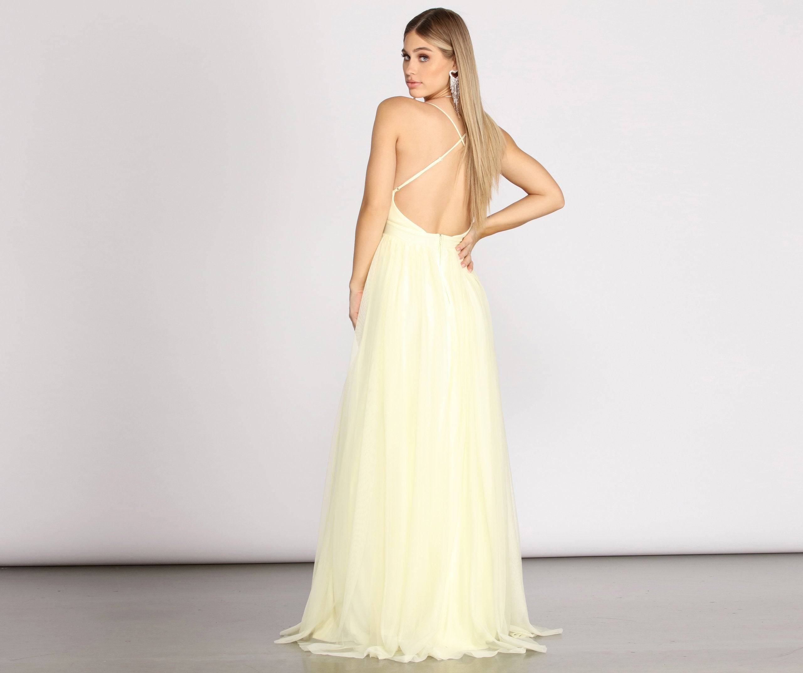 Jodi Tulle A-Line Dress Oshnow