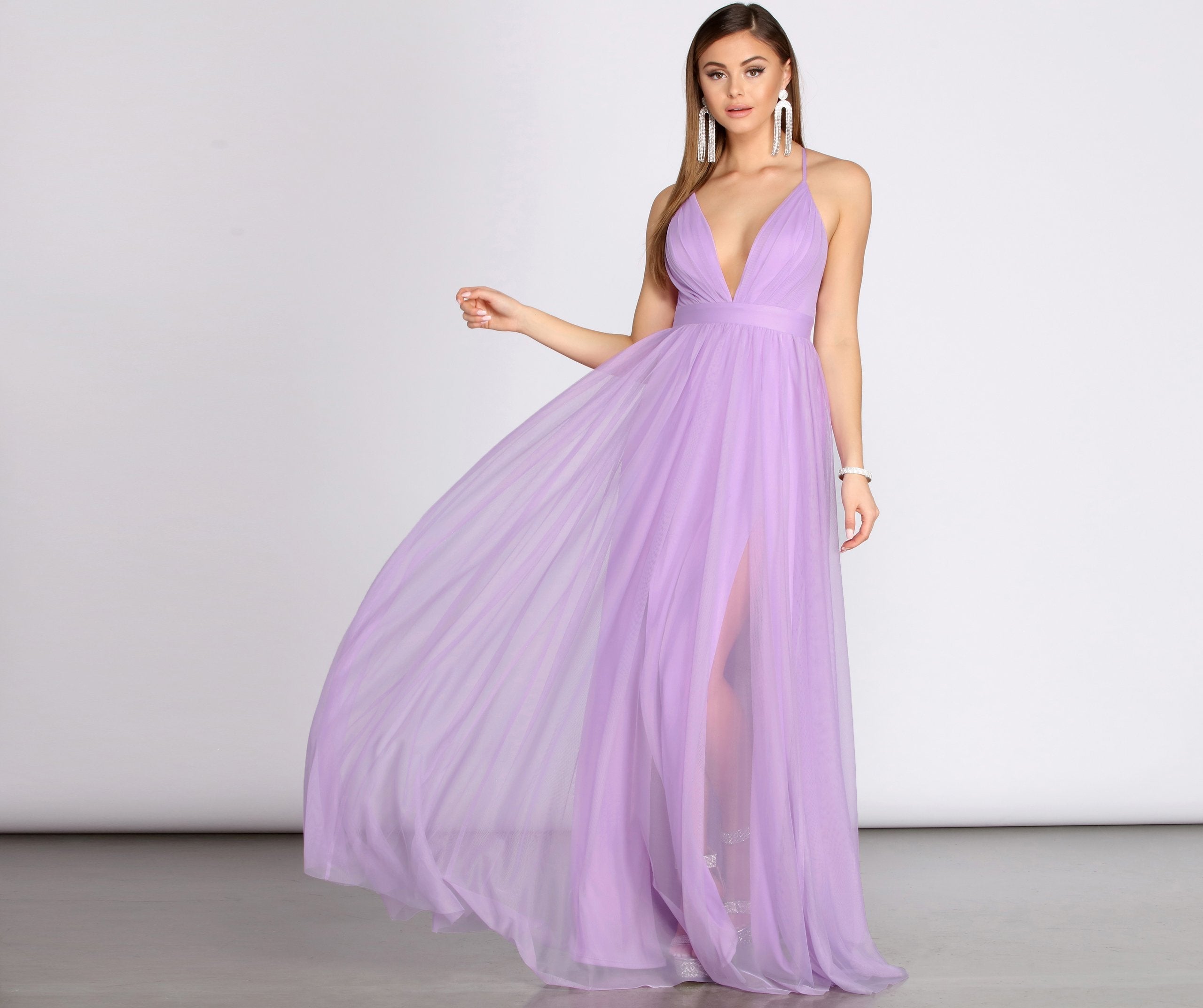 Jodi Tulle A-Line Dress Oshnow