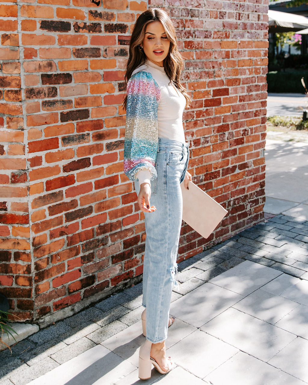 Joyful Sequin Knit Top Oshnow