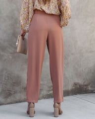 Just Business High Rise Belted Pants - Camel Oshnow
