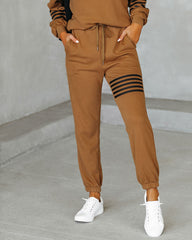 Kaily Cotton Blend Pocketed Joggers - Camel