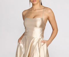 Kaia Satin A-Line Dress Oshnow