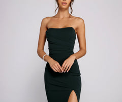 Kaia Strapless High Slit Formal Dress Oshnow