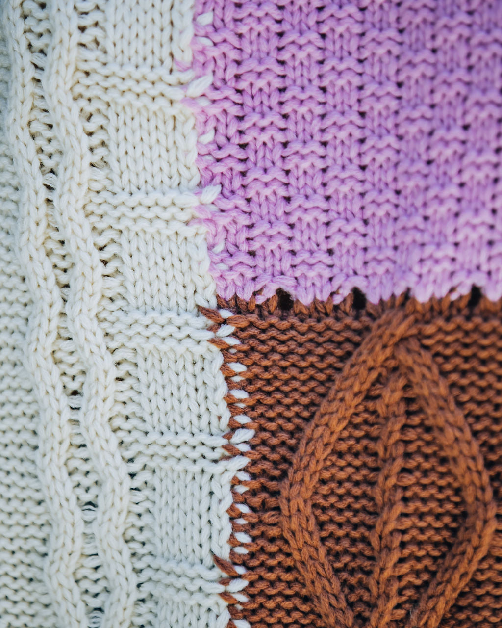 Kairo Colorblock Cable Knit Sweater - Chocolate Combo Oshnow