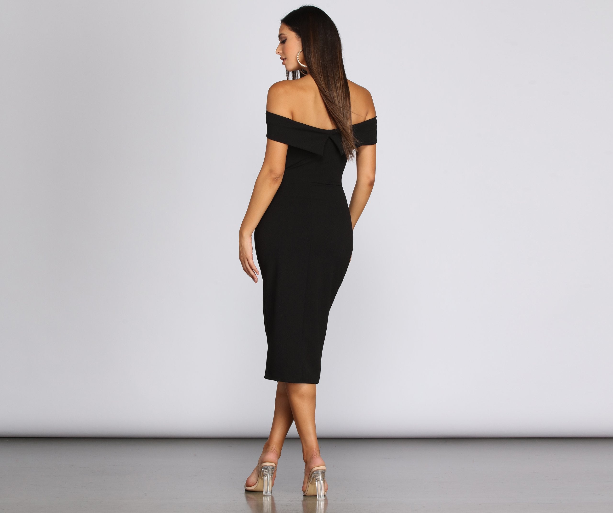 Kate Formal Crepe Midi Dress Oshnow