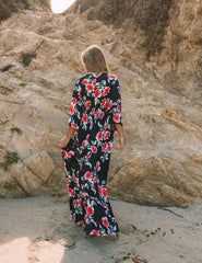 Kaydence Floral Kimono Tie Maxi Dress Oshnow