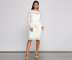 Keely Lace Sweetheart Midi Dress Oshnow