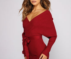 Keeping Knit Casual Ribbed Mini Dress Oshnow